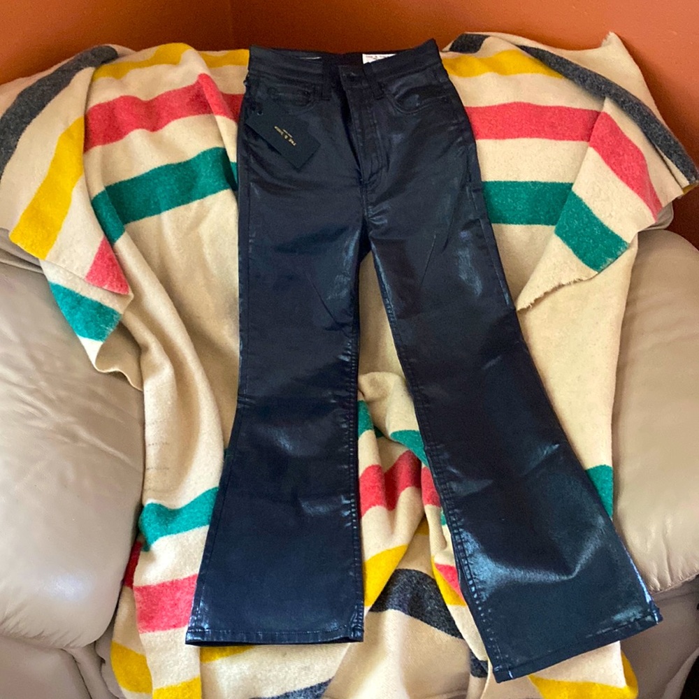 Rag & Bone Leather Ankle Flare Pants